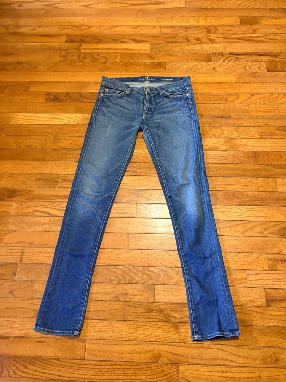 Seven7 Women's Straight Leg Jeans - Blue Denim